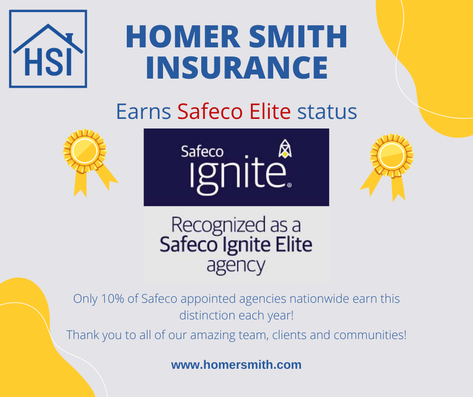 Homer Smith Insurance is honored as a Safeco Ignite Elite agency