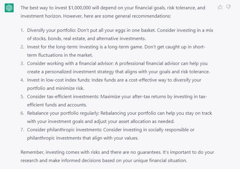 ChatGPT's Investment Advice!