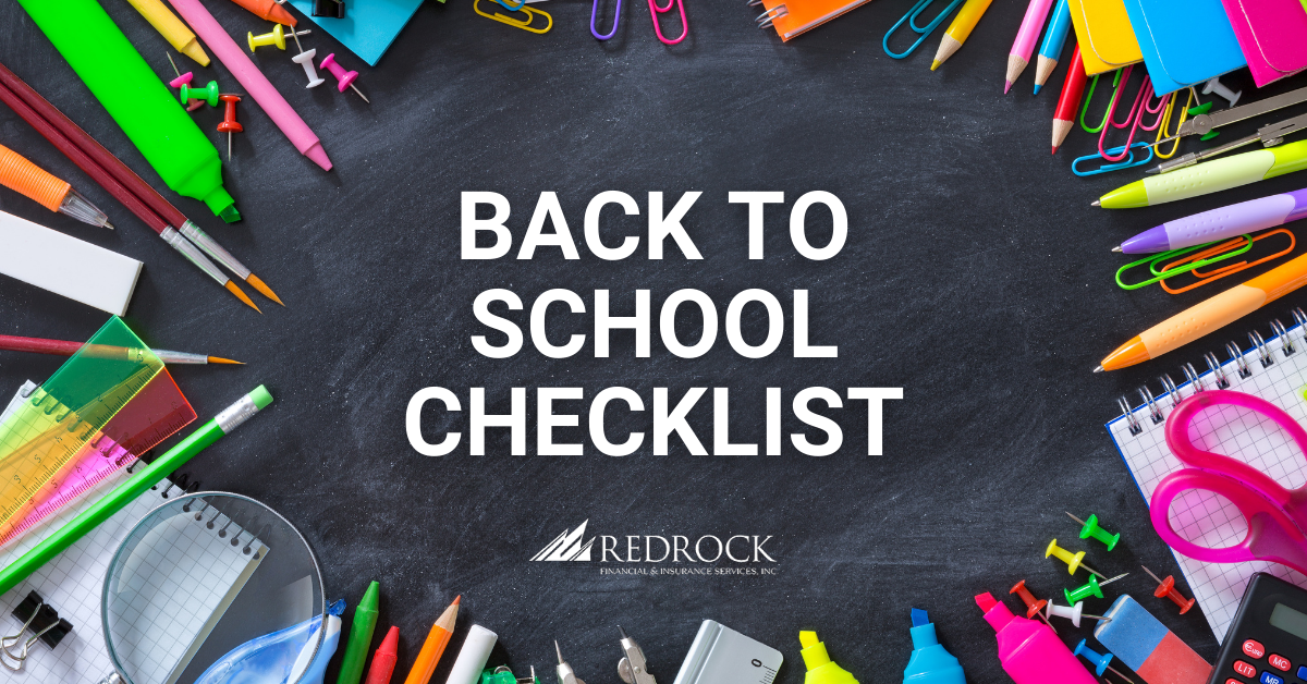 Back to School Checklist RedRock Financial & Insurance Services, Inc.