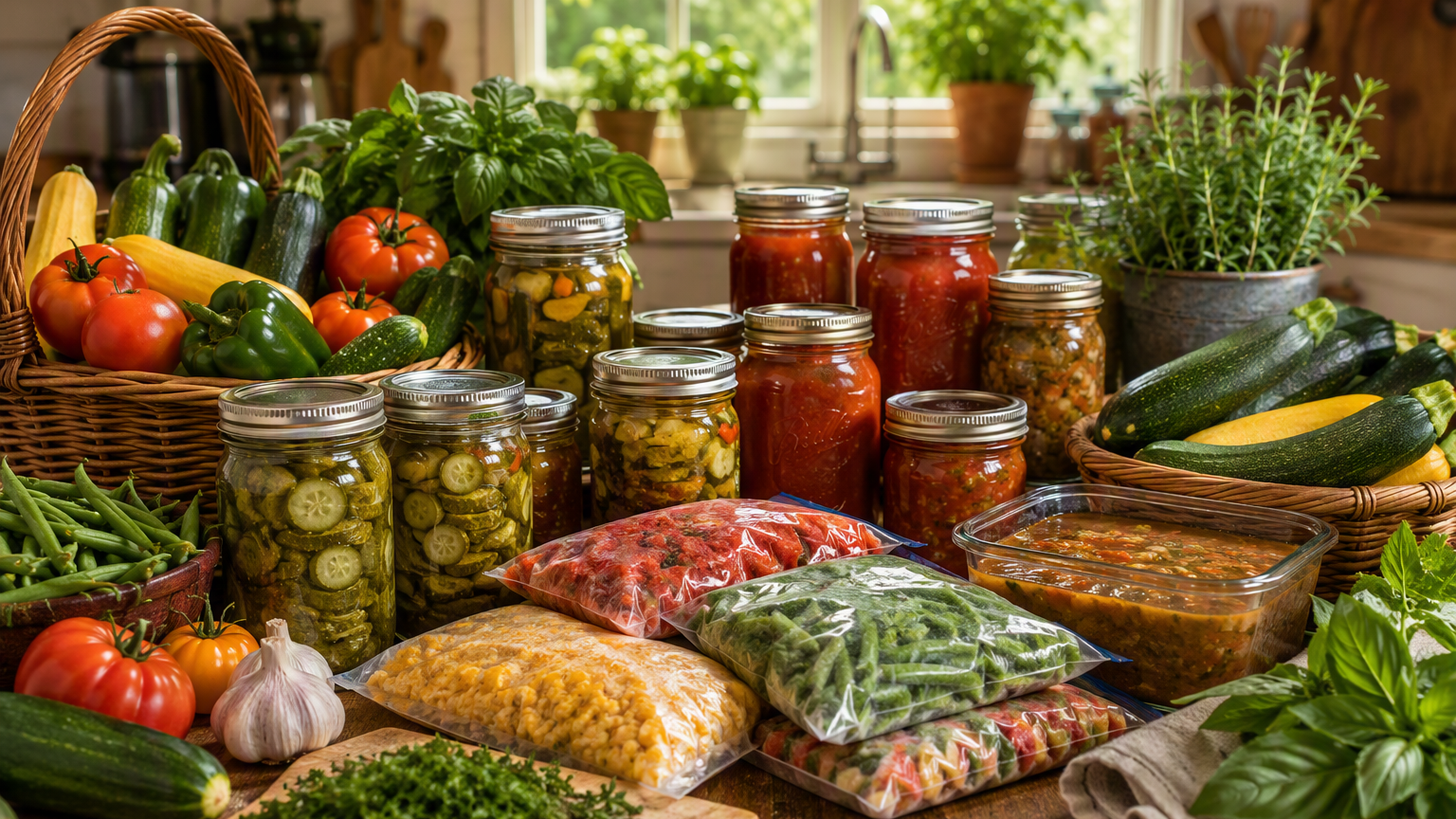 Photo image of fresh vegetables packaged for freezing