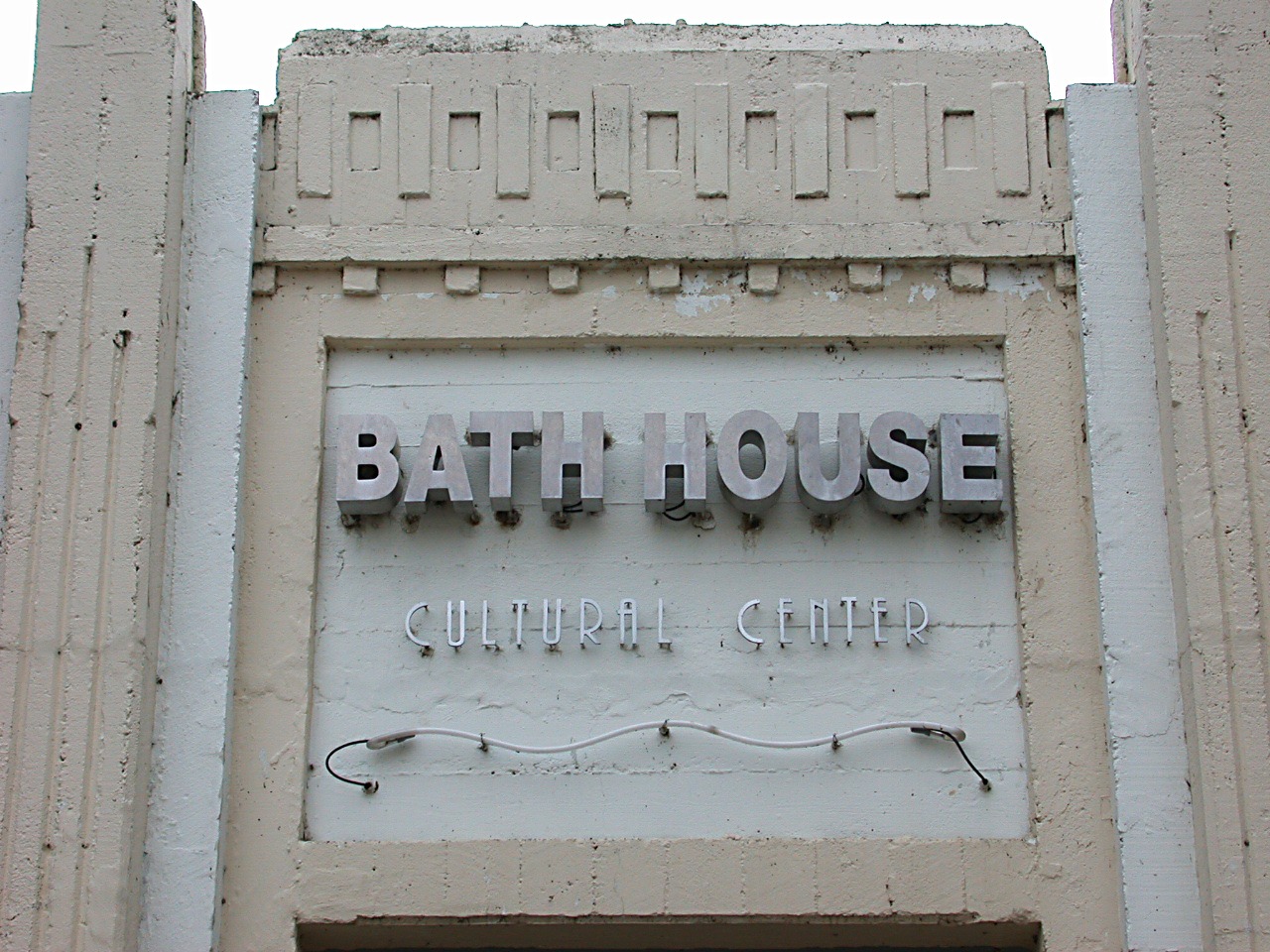 Bath House Cultural Center at White Rock Lake Dallas Texas showing the WPA-era building repurposed as a lakeside community arts venue