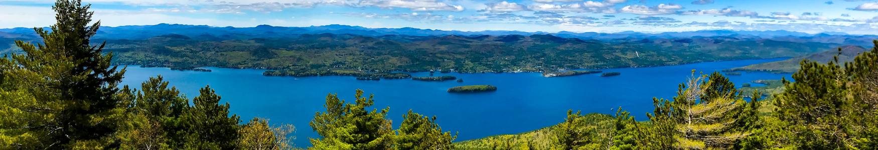 View of lake from top of mountain