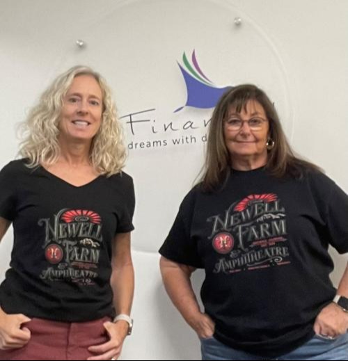 Jay Financial Team Members wearing Newell Farm t-shirts