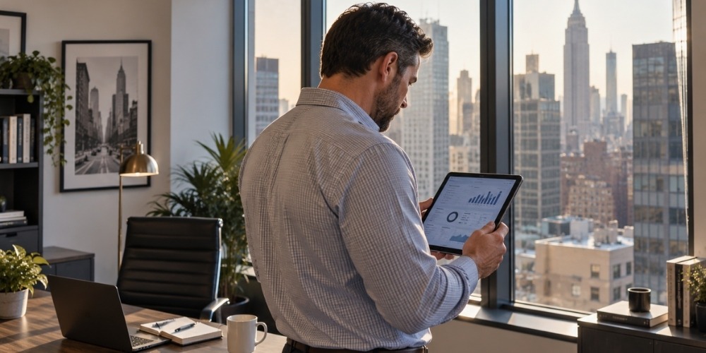 reviewing financial charts and data dashboards