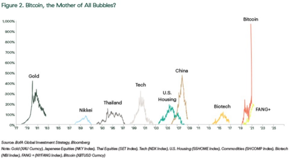 Figure 2 - BitCoin, the Mother of All Bubbles chart