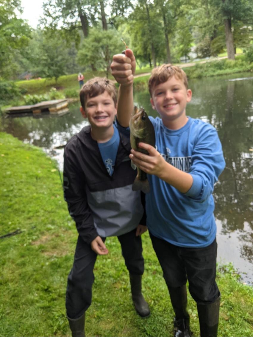 Hand boys fishing