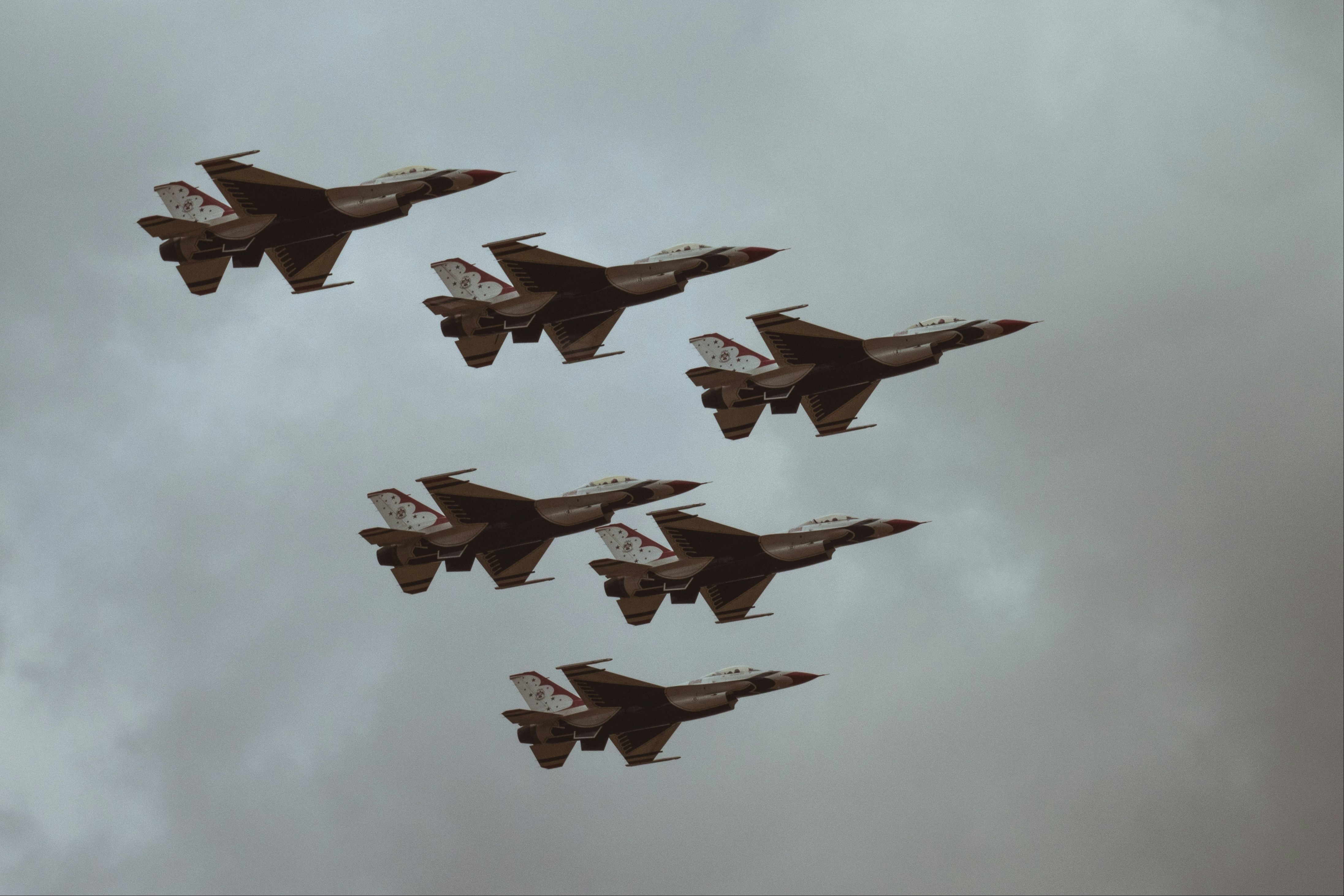 Fighter jets in formation in the sky