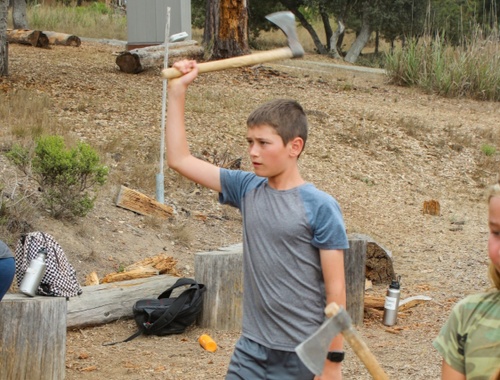 Axe Throwing at Camp Ocean Pines