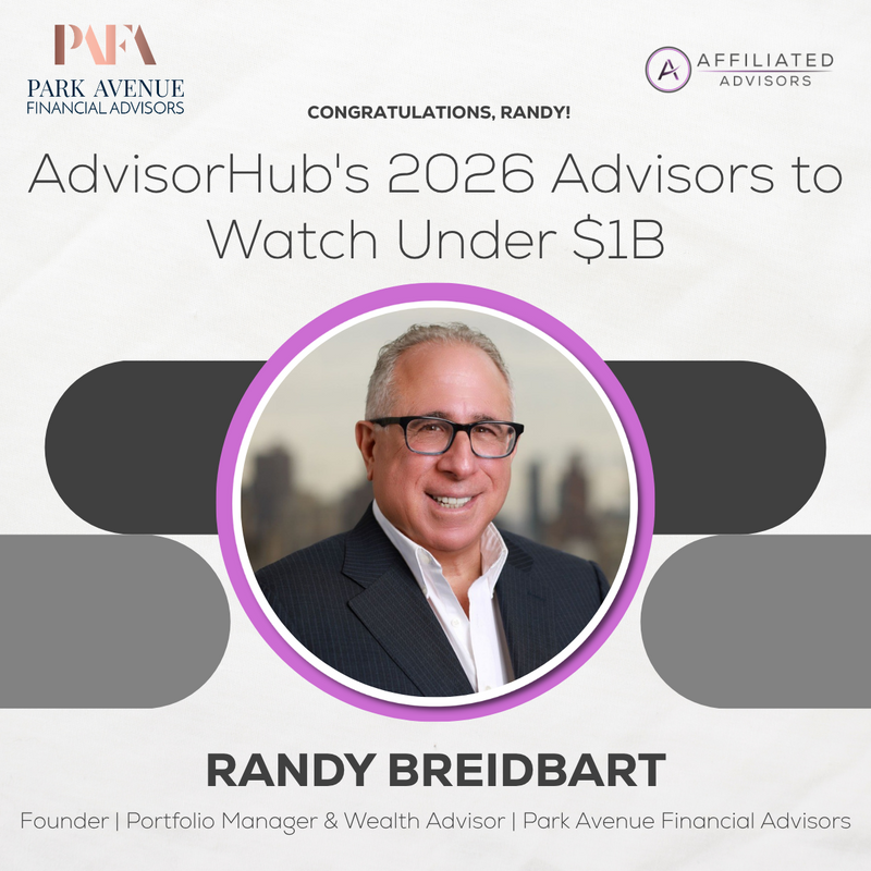 AdvisorHub recently named Randy Breidbart to their 2026 Advisors to Watch: Under $1B list
