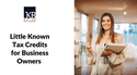 Little Known Tax Credits for Business Owners
