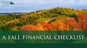 A Fall Financial Checklist