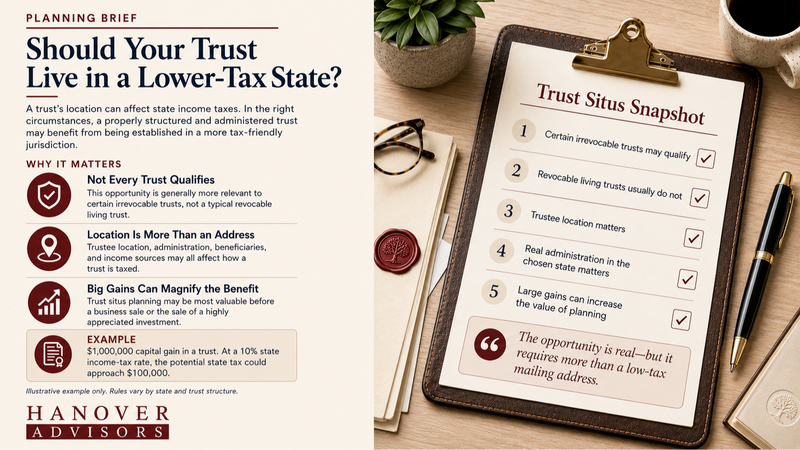 Should Your Trust Live in a Lower-Tax State?