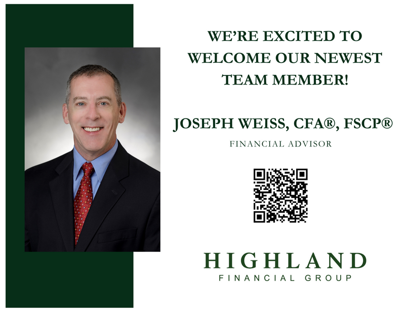 Welcome newest FINANCIAL ADVISOR, JOSEPH WEISS!