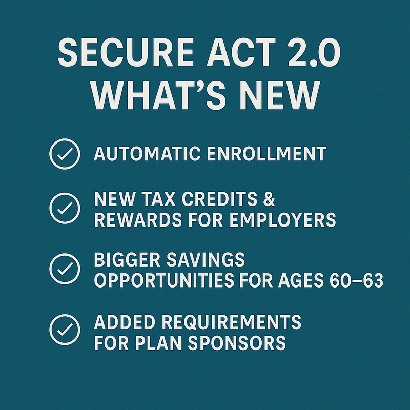 📢 New Provisions & Incentives of Secure Act 2.0: What Small Business Owners Need to Know