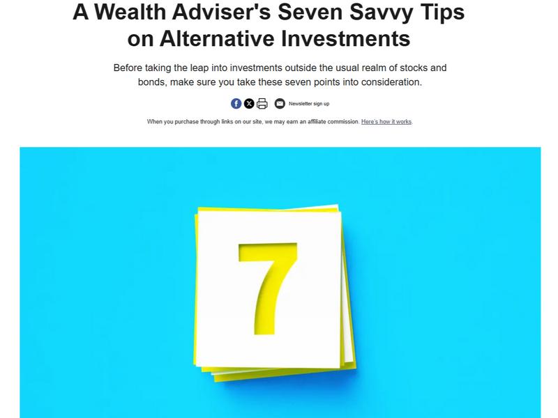 David McInnis Featured @ Kiplinger  : A Wealth Adviser's Seven Savvy Tips on Alternative Investments