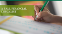 A Fall Financial Checklist