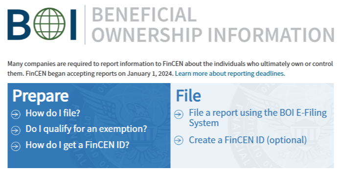 Business Ownership Filing Requirement