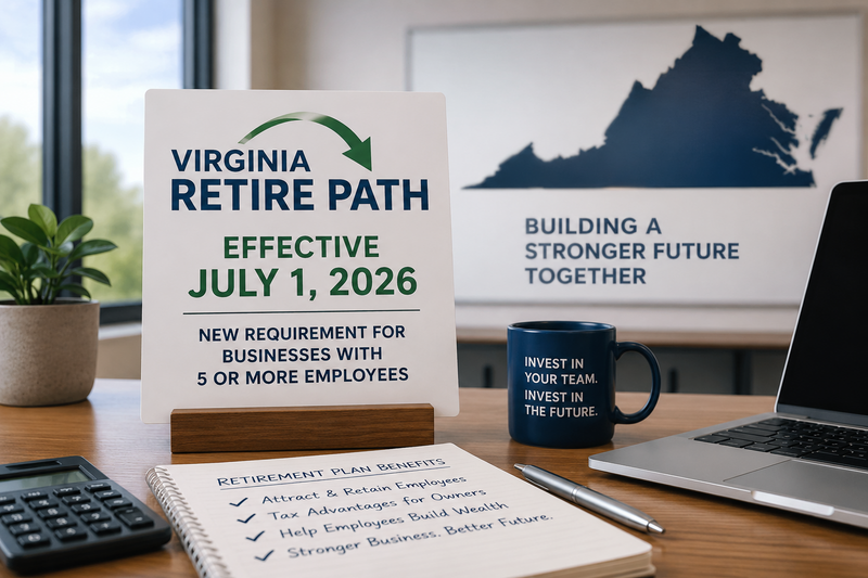 Virginia Business Owners: A New Retirement Plan Requirement Begins July 1, 2026—Here’s the Smart Way