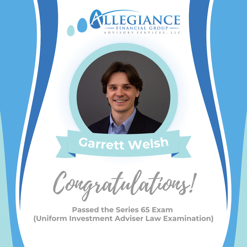 Press Release: Congratulations to Garrett Welsh on Passing the Series 65 Exam