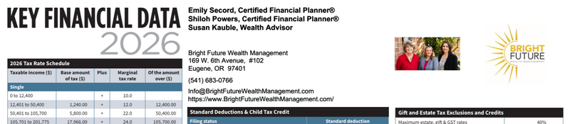 2026 Key Financial Data Sheet