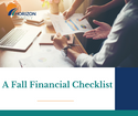 A Fall Financial Checklist
