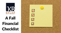 A Fall Financial Checklist