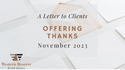 Offering Thanks