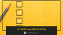 A Fall Financial Checklist