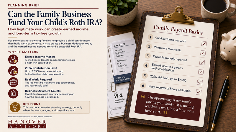 Can the Family Business Fund Your Child’s Roth IRA?
