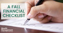 A Fall Financial Checklist