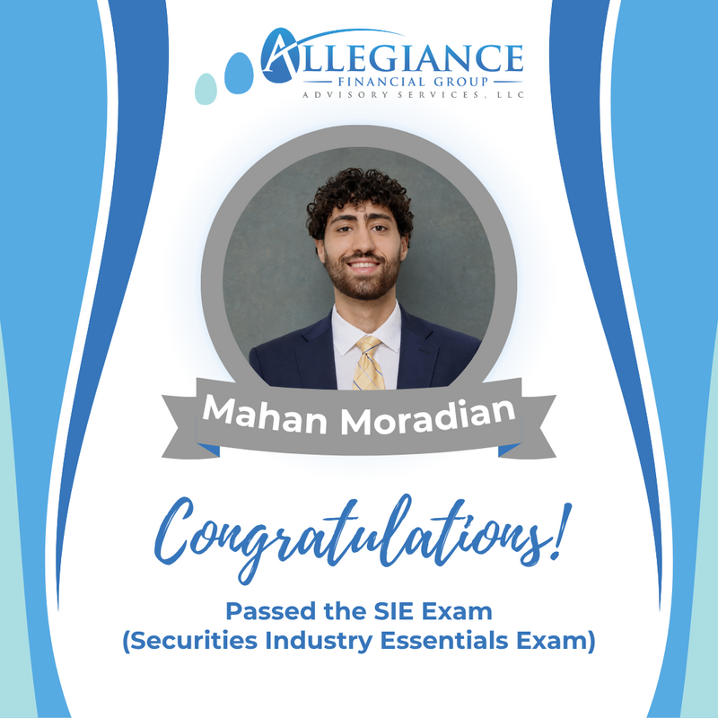 Press Release: Congratulations to Mahan Moradian on Passing the SIE Exam