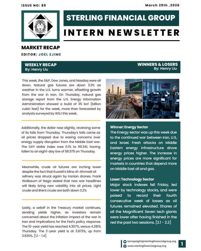 SFG Intern Newsletter