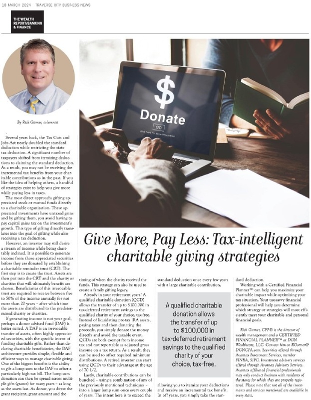 TCBN Article:  Give More, Pay Less:  Tax-intelligent charitable giving strategies