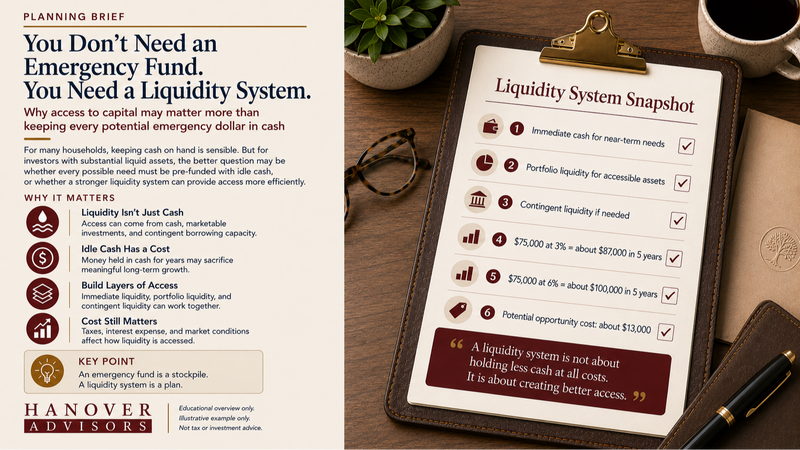 You Don’t Need an Emergency Fund. You Need a Liquidity System.