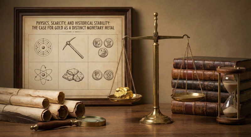Physics, Scarcity, and Historical Stability: The Case for Gold as a Distinct Monetary Metal