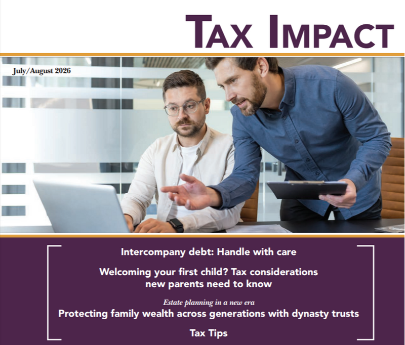 July / August 2026 Tax Impact