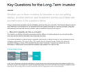 Key Questions for the Long-Term Investor