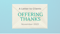 Offering Thanks
