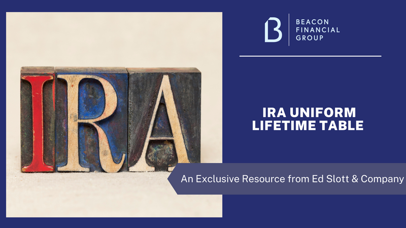 Ed Slott's IRA Uniform Lifetime table