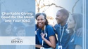 Charitable Giving:  Good for Your Heart and Your 1040