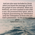 Ephesians 1:13-14