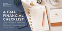 A Fall Financial Checklist