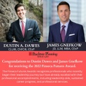 Dustin Dawes and James Gnefkow received the 2022 Finseca Futures Award