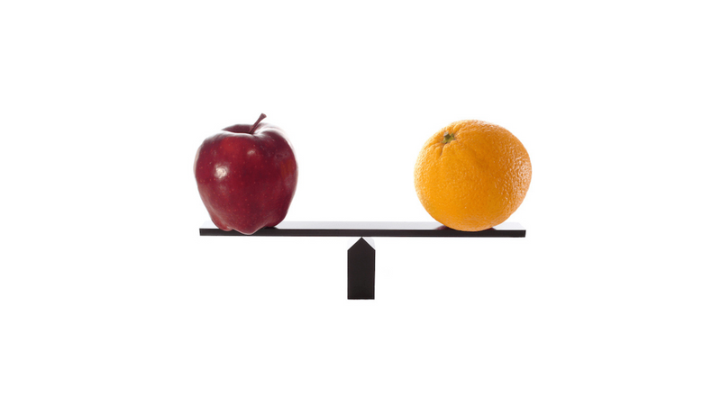 Nothing quite like comparing apples and oranges!