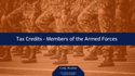 Tax Credits: Members of the Armed Forces
