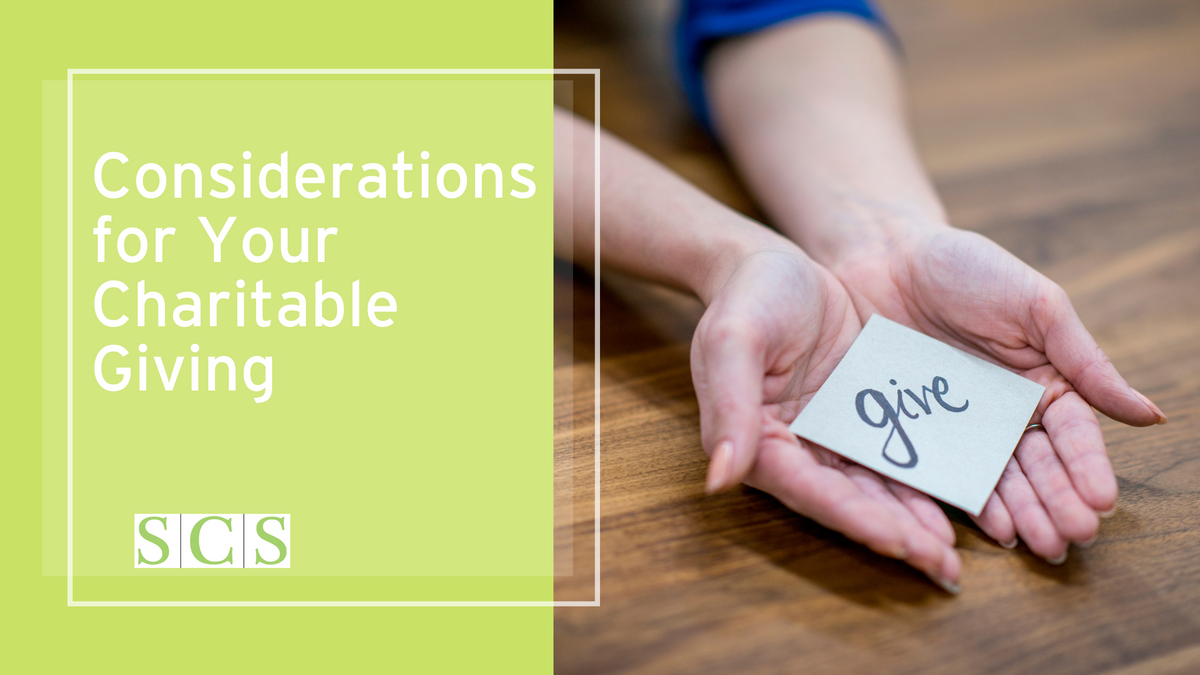 Considerations for Your Charitable Giving