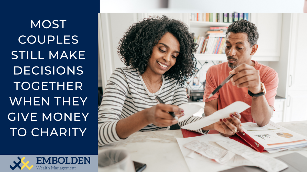 Most couples still make decisions together when they give money to charity