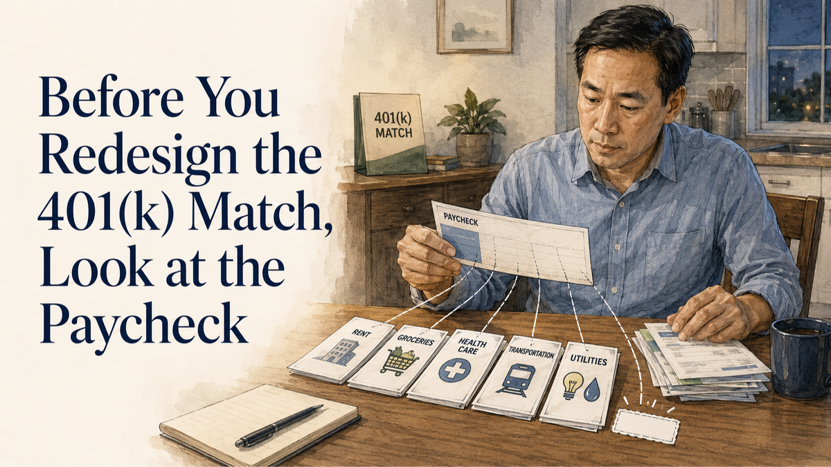 Before You Redesign the 401(k) Match, Look at the Paycheck