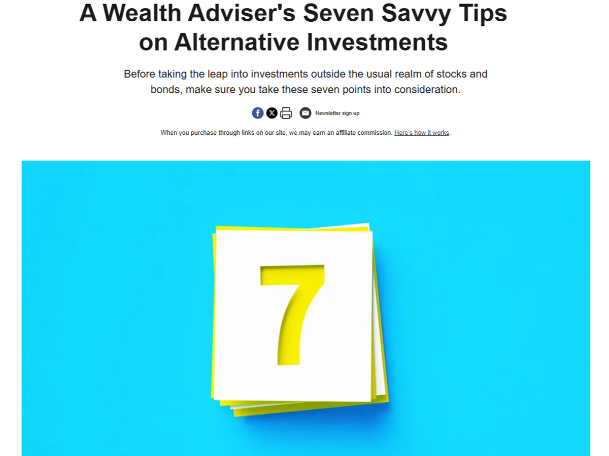 David McInnis Featured @ Kiplinger  : A Wealth Adviser's Seven Savvy Tips on Alternative Investments