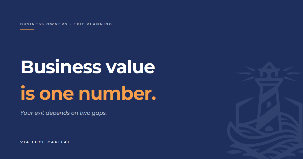 Business value is one number. Your exit depends on two gaps.
